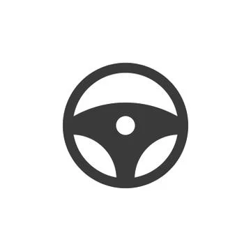 Car steering wheel icon. Vector illustration, flat design. Stock Illustration