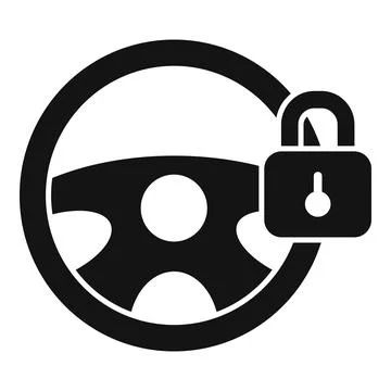 Car steering wheel lock icon simple vector. Auto engine Stock Illustration