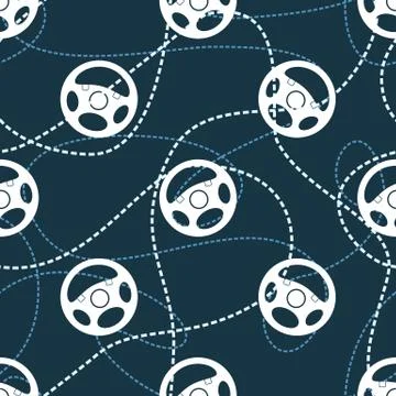 Car Steering Wheel Seamless Pattern Stock Illustration