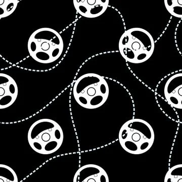 Car Steering Wheel Seamless Pattern Stock Illustration