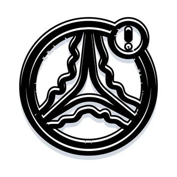 Car steering wheel warning light alert icon Stock Illustration