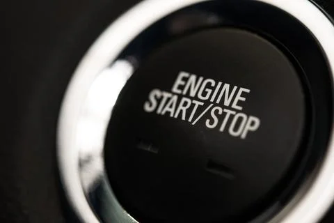 Car Stop and Start Engine Button Stock Photos