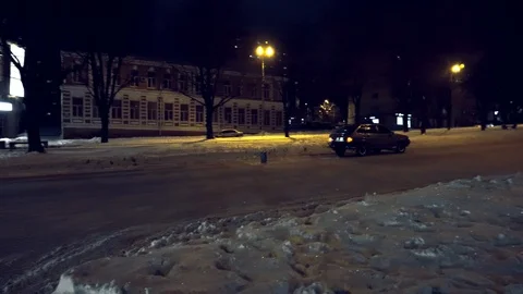The car stopped on the night road Stock Footage 86575092