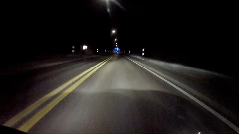 Car stops inside a mountain tunnel, POV, point of view 動画素材 120261540
