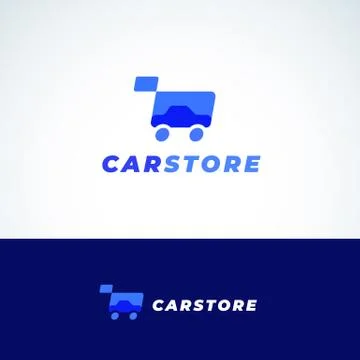 Car Store Abstract Vector Sign, Symbol or Logo Template. Auto Silhouette and 스톡 일러스트