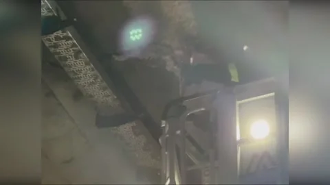 Car Struck by Falling Debris from Collapsing Salerno-Avellino Tunnel, Miracu... Stock Footage 277193046