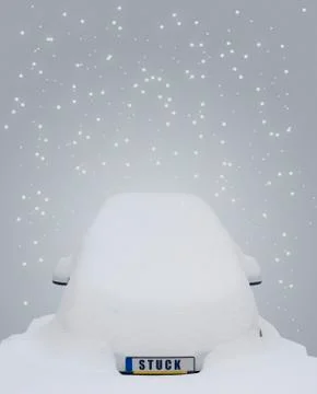 Car stuck in snow Stock-Illustration