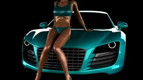 Car in studio with alpha Видео 7562036