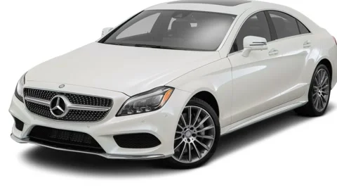 Car in studio designo Diamond White Metallic 2016 Mercedes-Benz CLS-Class CLS550 Stock Footage 159855666
