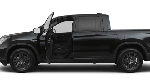 Car in studio Night Hawk Black Pearl 2020 Honda Ridgeline Sport pickup crew Stock Footage 160110119