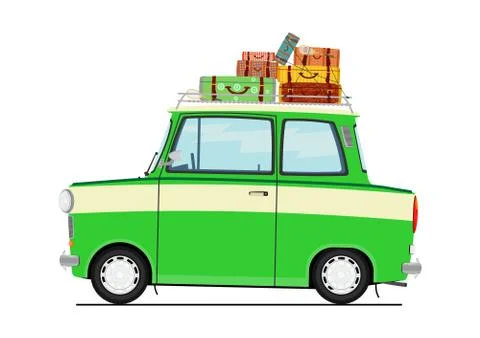 Car with suitcases. Stock Illustration