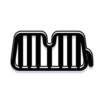Car sun shade protecting windshield from heat summer Stock Illustration