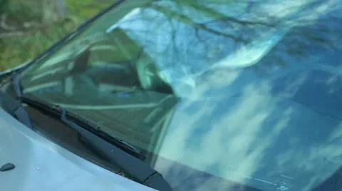 Car sun sheild shield 2 Stock Footage 22335992