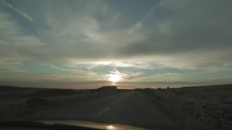 In car at sunset nice shot Stock Footage 54111309