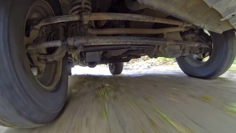 Car suspension system for reducing vibration when driving. High Definition Stock Footage 117368710