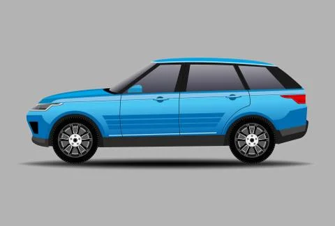 Car suv. Auto side view blue vehicle. Vector illustration Stock-Illustration