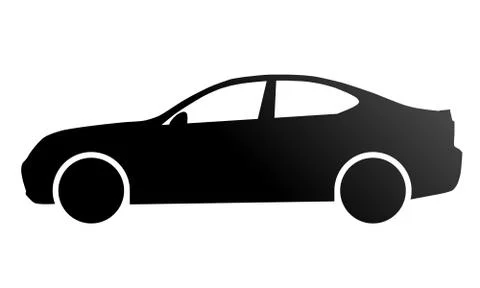 Car symbol icon - black gradient, 2d, isolated - vector Stock Illustration