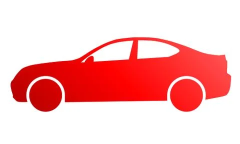 Car symbol icon - red gradient, 2d, isolated - vector Stock Illustration