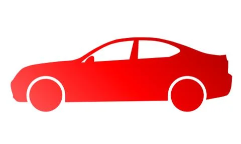 Car symbol icon - red gradient, 2d, isolated - vector Stock Illustration