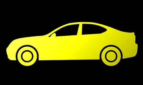 Car symbol icon - yellow gradient, 2d, isolated - vector Stock Illustration