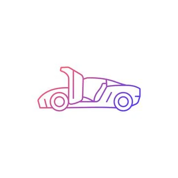 Car with synchro helix doors gradient linear vector icon Stock Illustration