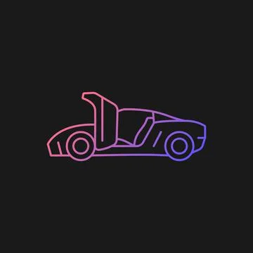 Car with synchro helix doors gradient vector icon for dark theme Stock Illustration