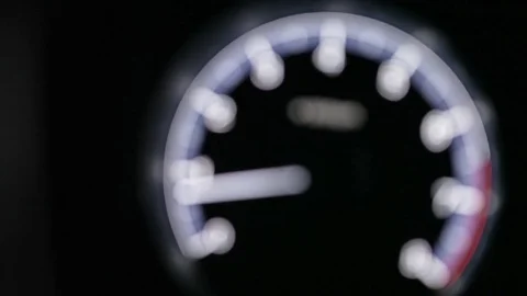Car tachometer. The arrow moves up Stock Footage 72917137