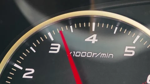 Car tachometer displaying engine speed in rpm Stock Footage 273591379