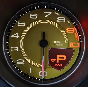 Car Tachometer on the instrument panel Stock Photos