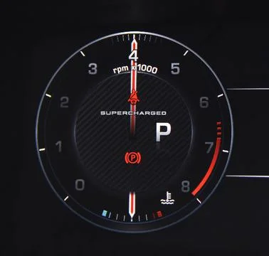Car Tachometer on the instrument panel Stock Photos