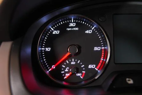 Car Tachometer on the instrument panel Stock Photos