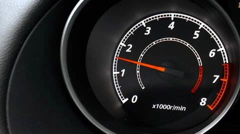 Car tachometer with a moving arrow Stock Footage 68312325