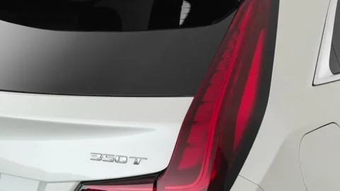 Car tail light close up Crystal White Tricoat 2020 Cadillac XT4 Premium Luxury Stock Footage 160086172