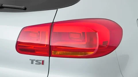 Car tail light close up Reflex Silver Metallic 2017 Volkswagen Tiguan 2.0T Sport Stock Footage 159937036