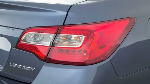 Car tail light close up Twilight Blue Metallic 2018 Subaru Legacy 2.5i Premium Stock Footage 159931912
