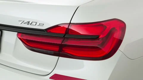 Car tail light Mineral White Metallic 2019 BMW 7-series 740e xDrive iPerformance Stock Footage 160054871