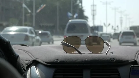 In a car in Tashkent Stock Footage 246329551