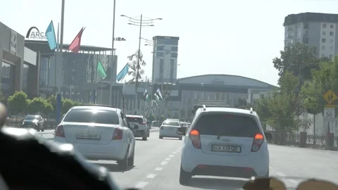 In a car in Tashkent Stock Footage 246329555