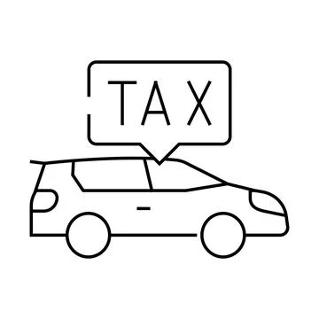 Car tax line icon vector illustration 스톡 일러스트
