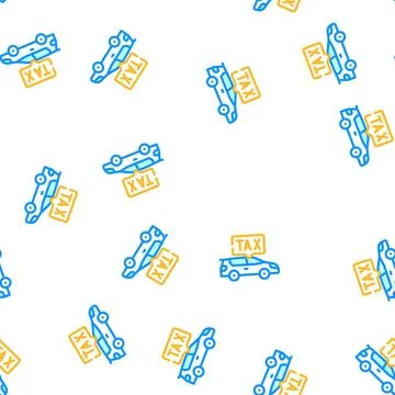 Car tax vector seamless pattern Stock Illustration