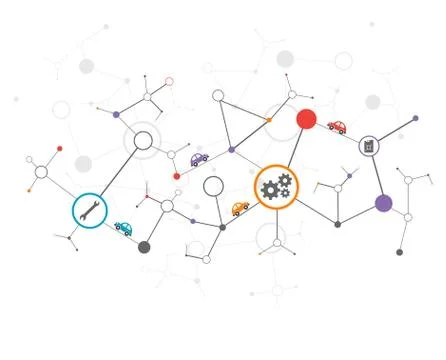 Car  technology communication background Stock Illustration