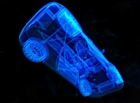 Car technology wireframe sketch perspective down up view. Motorsport product イラスト素材