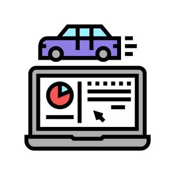 Car test computer program color icon vector illustration Stock Illustration