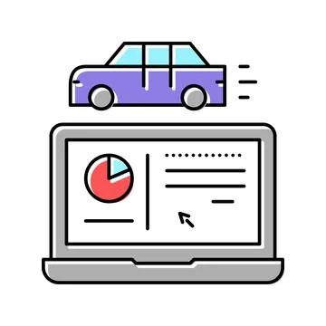 Car test computer program color icon vector illustration Stock Illustration