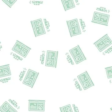 Car test computer program glyph seamless pattern Illustrazione stock