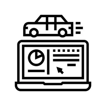 Car test computer program line icon vector illustration Stock Illustration