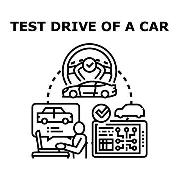 Car test drive process concept vector illustration イラスト素材