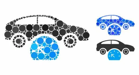 Car testing Composition Icon of Circles Stock Illustration