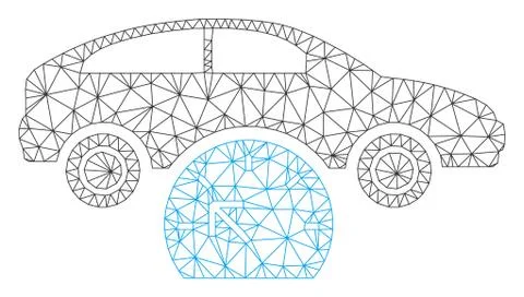 Car Testing Polygonal Frame Vector Mesh Illustration Stock Illustration