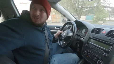 The car thief rides back in a funny car. Stock Footage 144353052